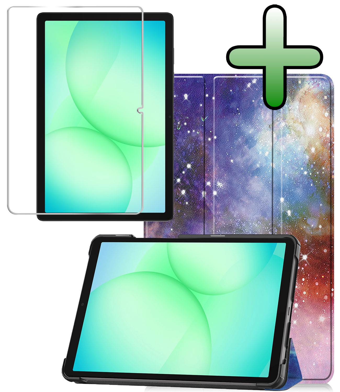 BASEY. Hoesje Geschikt voor Samsung Galaxy Tab A9 Plus Hoes Case Tablet Hoesje Tri-fold Met Screenprotector - Hoes Geschikt voor Samsung Tab A9 Plus Hoesje Hard Cover Bookcase Hoes - Galaxy
