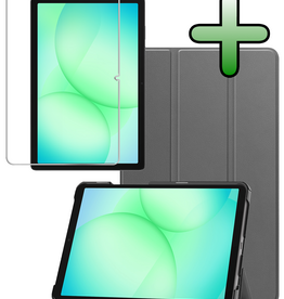 BASEY. BASEY. Samsung Galaxy Tab A9 Plus / A11 Plus Hoes Met Screenprotector - Grijs