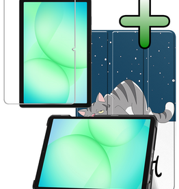BASEY. BASEY. Samsung Galaxy Tab A9 Plus / A11 Plus Hoes Met Screenprotector - Kat