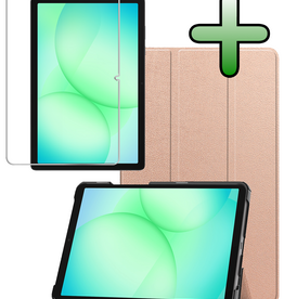 BASEY. BASEY. Samsung Galaxy Tab A9 Plus / A11 Plus Hoes Met Screenprotector - Rose Goud