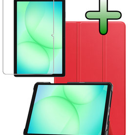 BASEY. BASEY. Samsung Galaxy Tab A9 Plus / A11 Plus Hoes Met Screenprotector - Rood