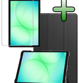 BASEY. BASEY. Samsung Galaxy Tab A9 Plus / A11 Plus Hoes Met Screenprotector - Zwart