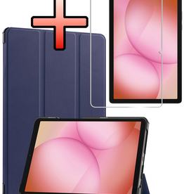 NoXx NoXx Samsung Galaxy Tab A11 Plus Hoes Met Screenprotector - Donkerblauw