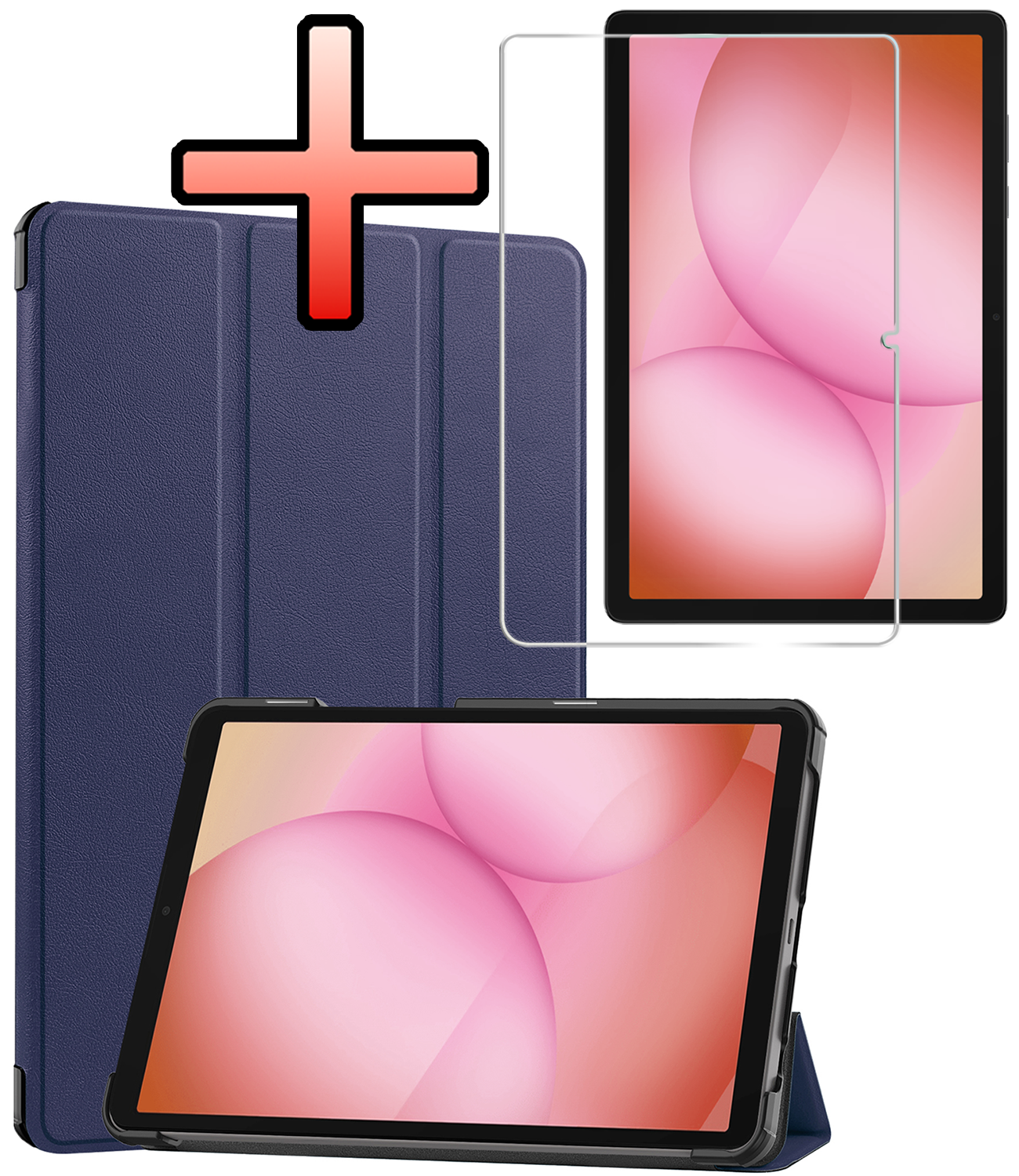 NoXx NoXx Samsung Galaxy Tab A11 Plus Hoes Met Screenprotector - Donkerblauw