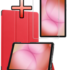 NoXx NoXx Samsung Galaxy Tab A11 Plus Hoes Met Screenprotector - Rood