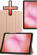 NoXx NoXx Samsung Galaxy Tab A11 Plus Hoes Met Screenprotector - Rose Goud