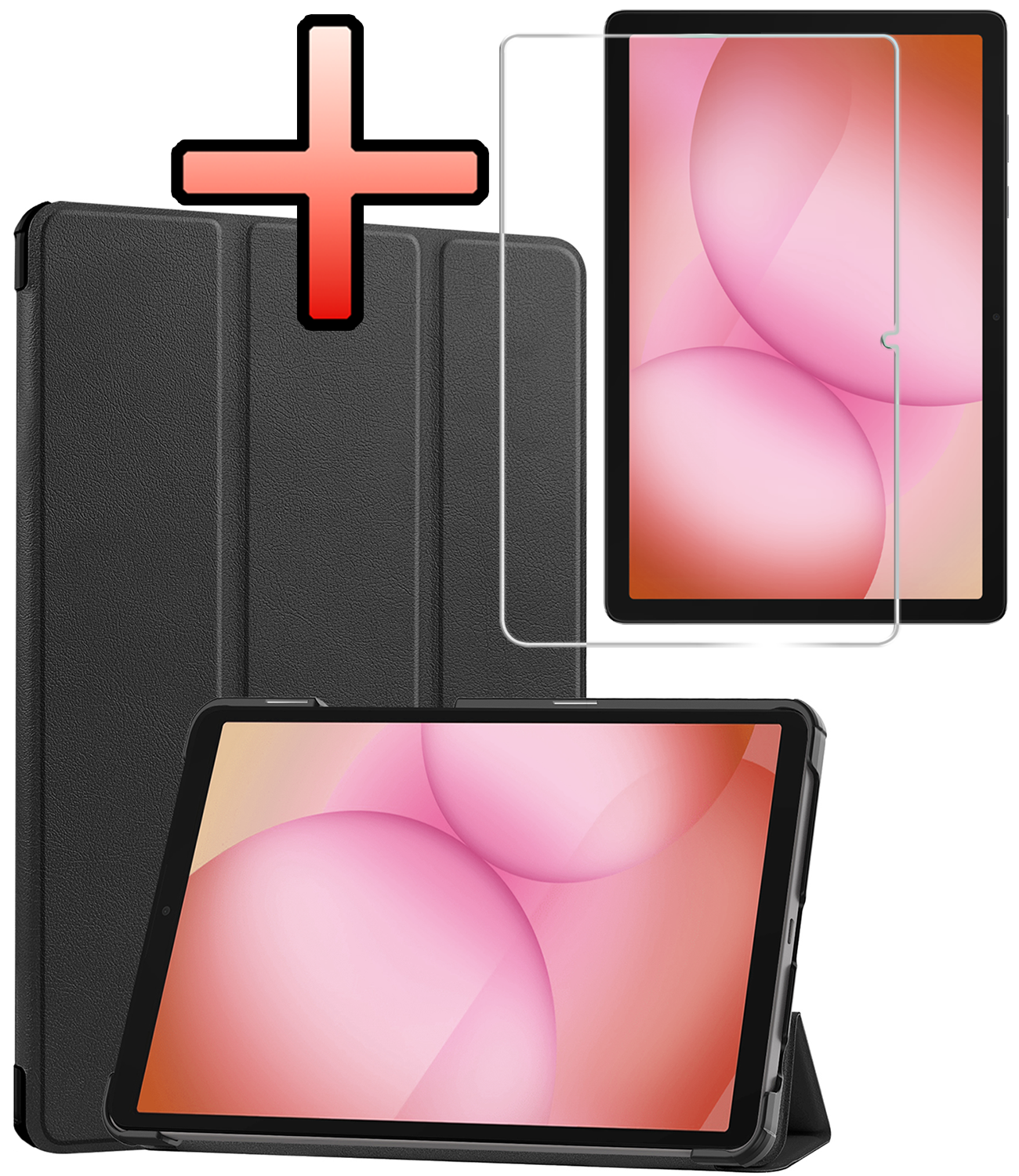 NoXx NoXx Samsung Galaxy Tab A11 Plus Hoes Met Screenprotector - Zwart