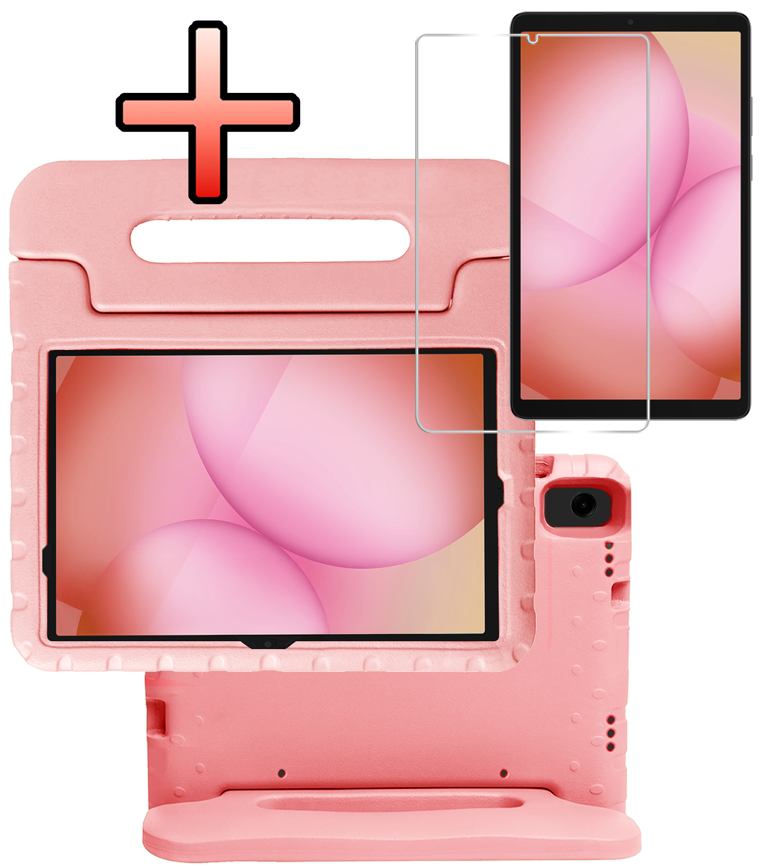 NoXx NoXx Samsung Galaxy Tab A11 Plus Kinderhoes Met Screenprotector - Zalm