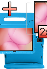NoXx NoXx Samsung Galaxy Tab A11 Plus Kinderhoes Met 2x Screenprotector - Blauw