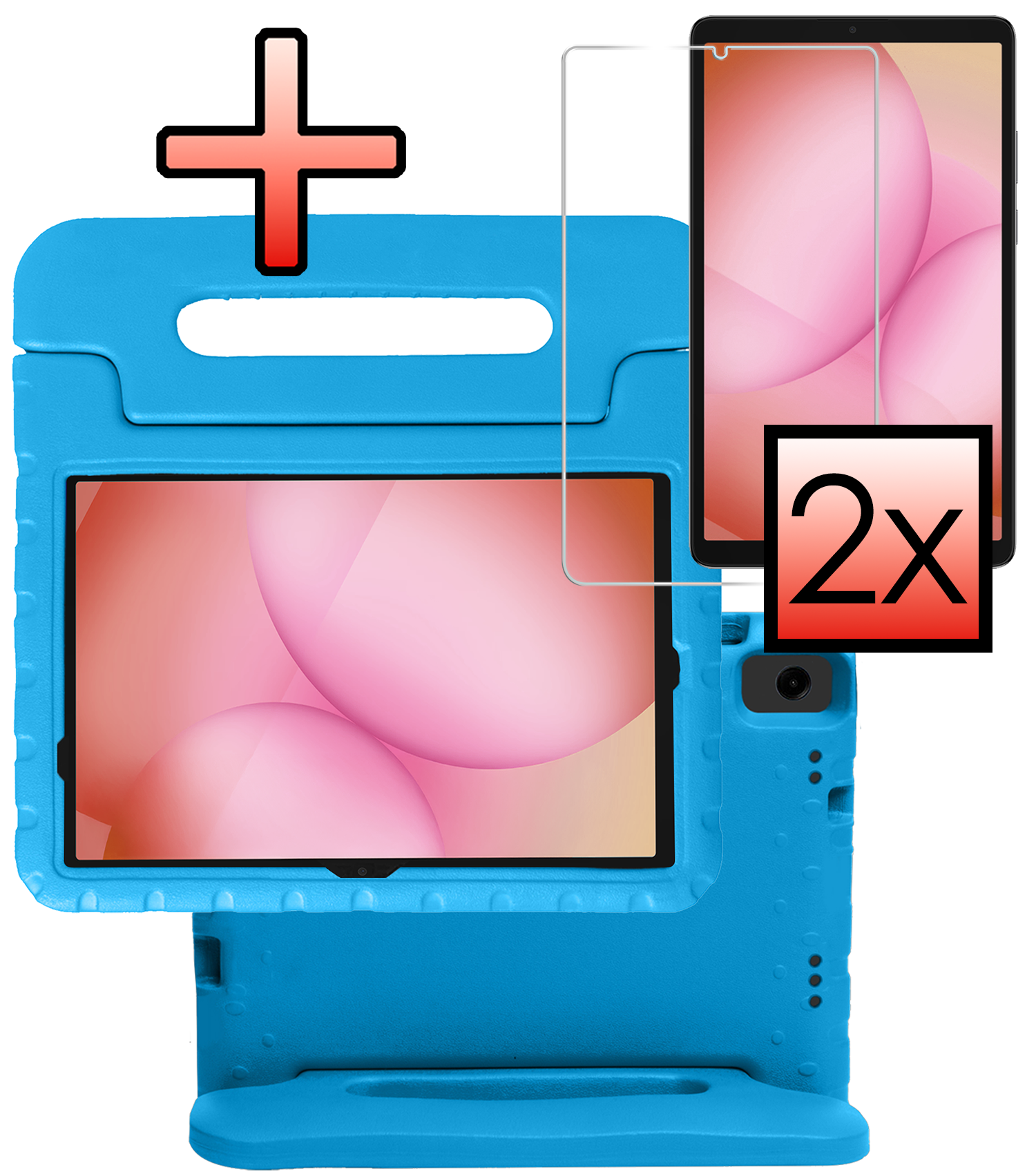 NoXx NoXx Samsung Galaxy Tab A11 Plus Kinderhoes Met 2x Screenprotector - Blauw