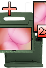 NoXx NoXx Samsung Galaxy Tab A11 Plus Kinderhoes Met 2x Screenprotector - Donkergroen