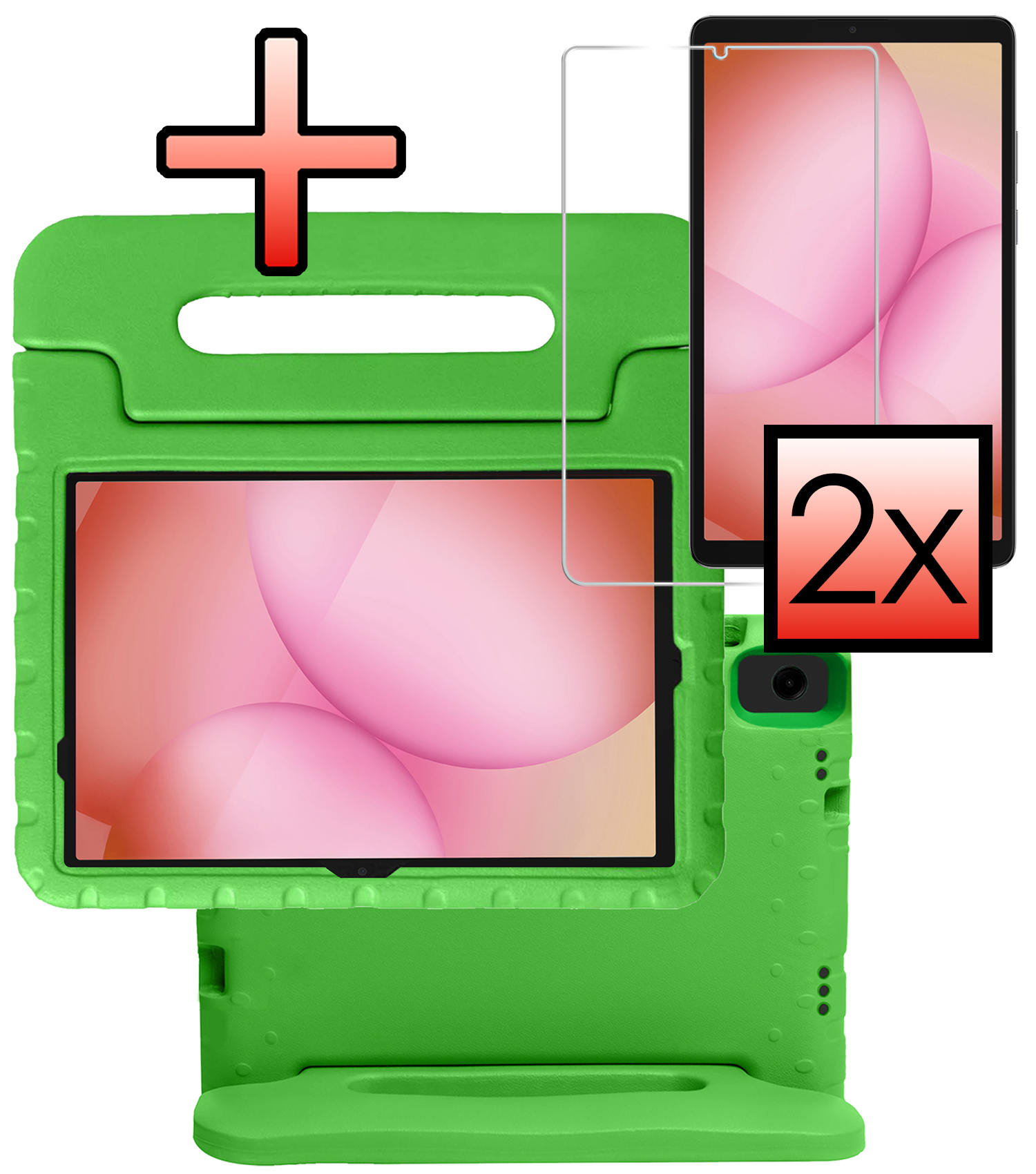 NoXx NoXx Samsung Galaxy Tab A11 Plus Kinderhoes Met 2x Screenprotector - Groen