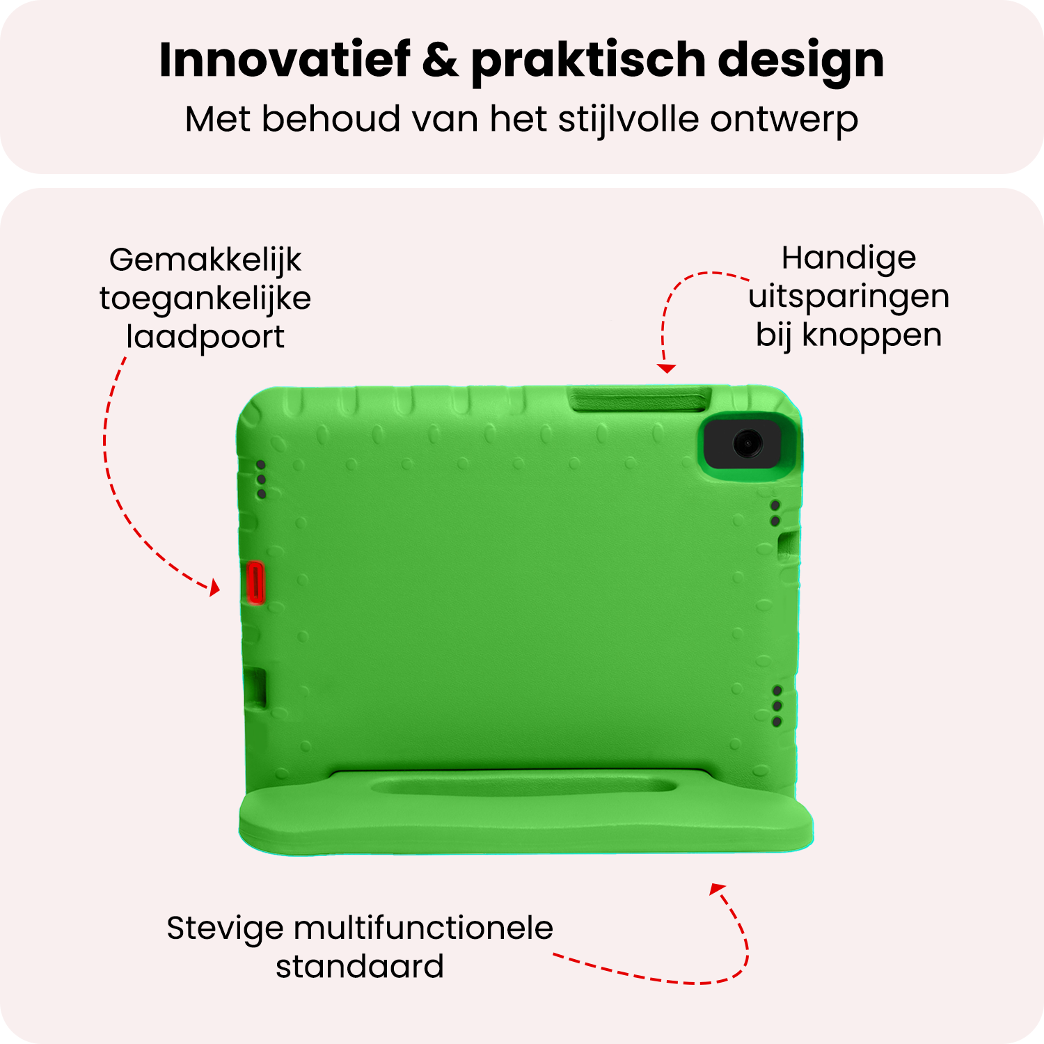 NoXx NoXx Samsung Galaxy Tab A11 Plus Kinderhoes Met 2x Screenprotector - Groen