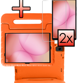 NoXx NoXx Samsung Galaxy Tab A11 Plus Kinderhoes Met 2x Screenprotector - Oranje