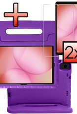 NoXx NoXx Samsung Galaxy Tab A11 Plus Kinderhoes Met 2x Screenprotector - Paars