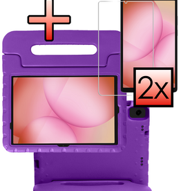 NoXx NoXx Samsung Galaxy Tab A11 Plus Kinderhoes Met 2x Screenprotector - Paars