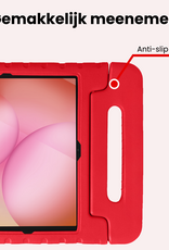 NoXx NoXx Samsung Galaxy Tab A11 Plus Kinderhoes Met 2x Screenprotector - Rood