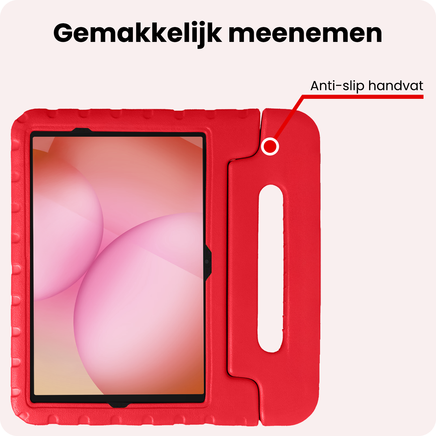 NoXx NoXx Samsung Galaxy Tab A11 Plus Kinderhoes Met 2x Screenprotector - Rood