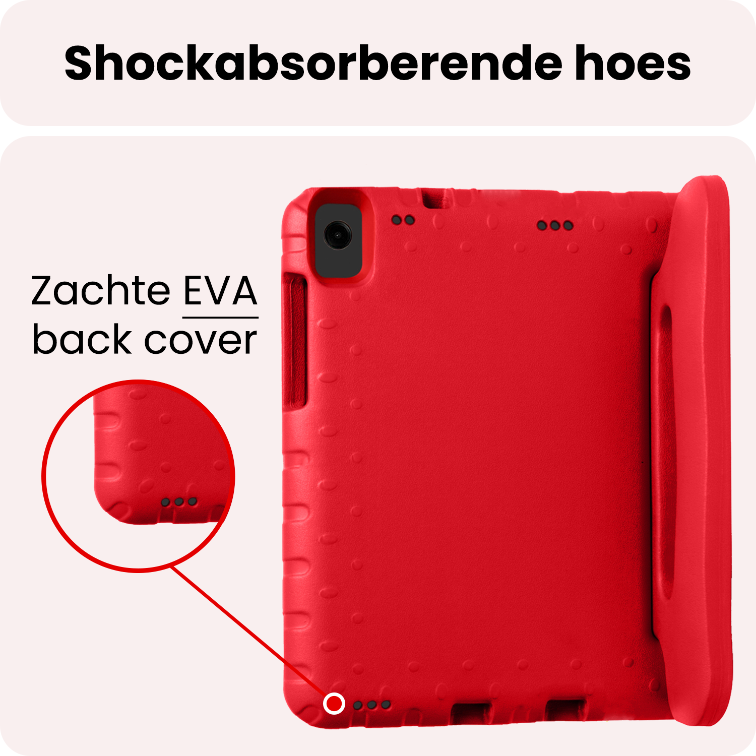 NoXx NoXx Samsung Galaxy Tab A11 Plus Kinderhoes Met 2x Screenprotector - Rood