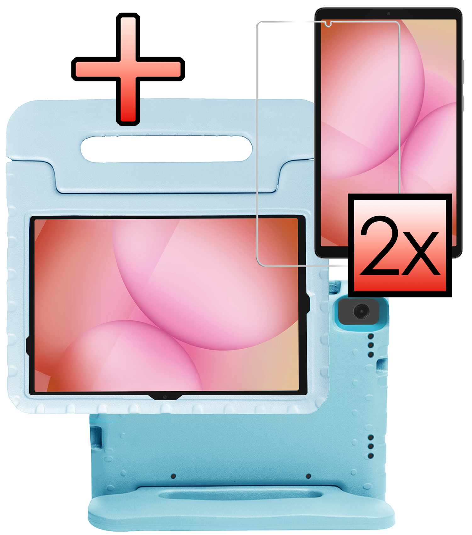 NoXx NoXx Samsung Galaxy Tab A11 Plus Kinderhoes Met 2x Screenprotector - Sky