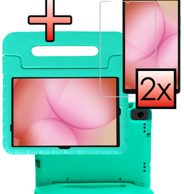 NoXx NoXx Samsung Galaxy Tab A11 Plus Kinderhoes Met 2x Screenprotector - Turquoise