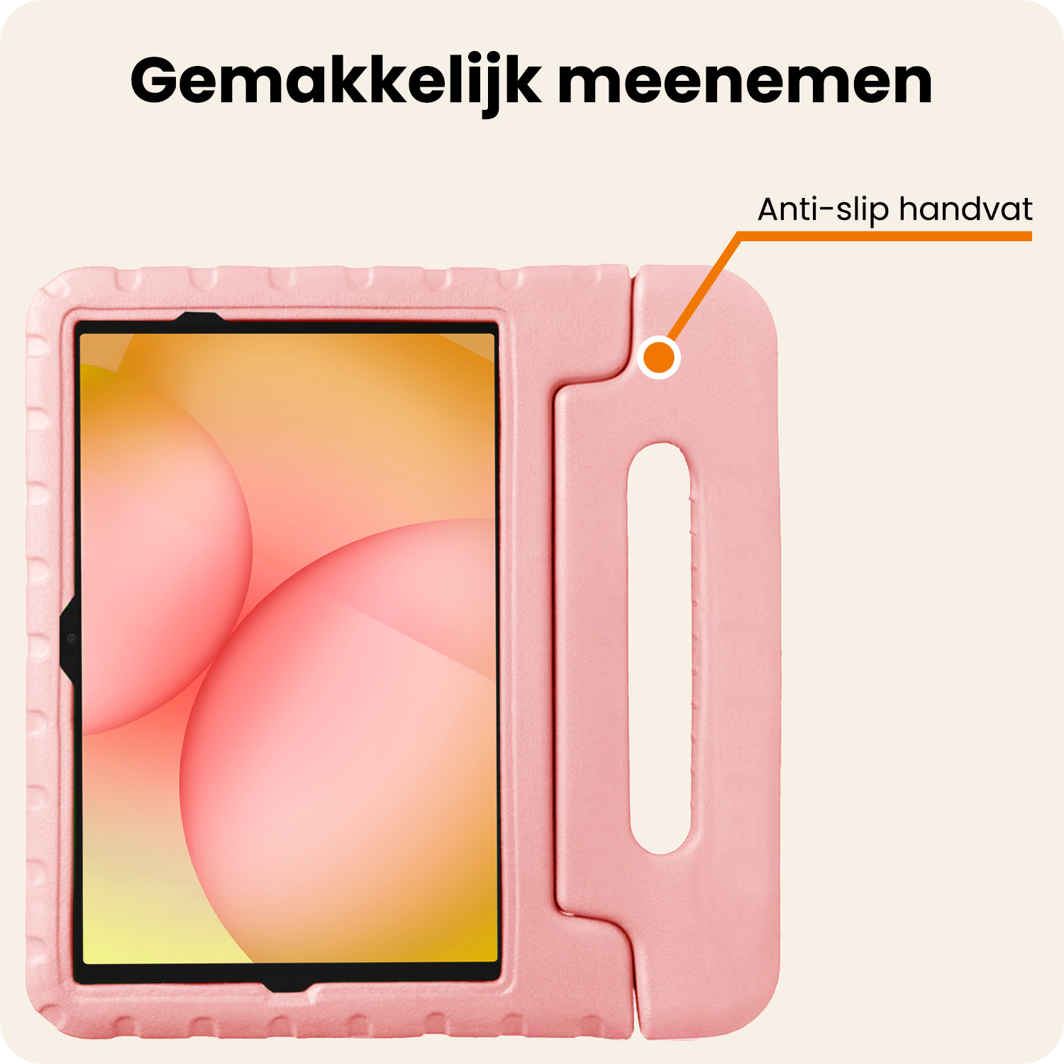 Nomfy Nomfy Samsung Galaxy Tab A11 Plus Kinderhoes Met Screenprotector - Zalm