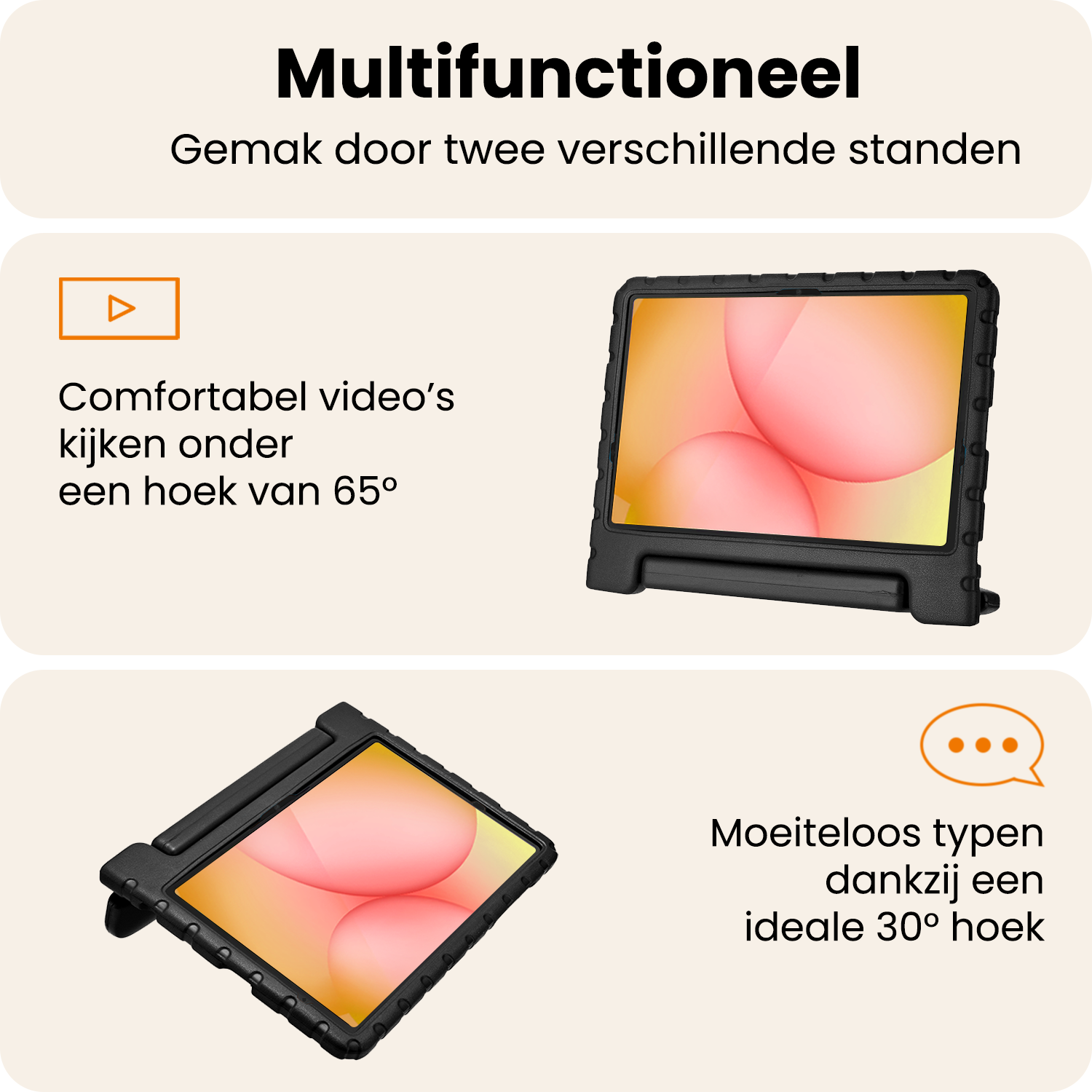 Nomfy Nomfy Samsung Galaxy Tab A11 Plus Kinderhoes Met Screenprotector - Zwart