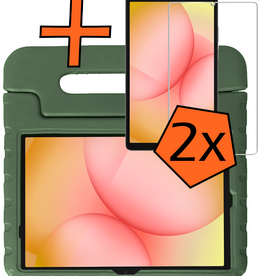 Nomfy Nomfy Samsung Galaxy Tab A11 Plus Kinderhoes Met 2x Screenprotector - Donkergroen