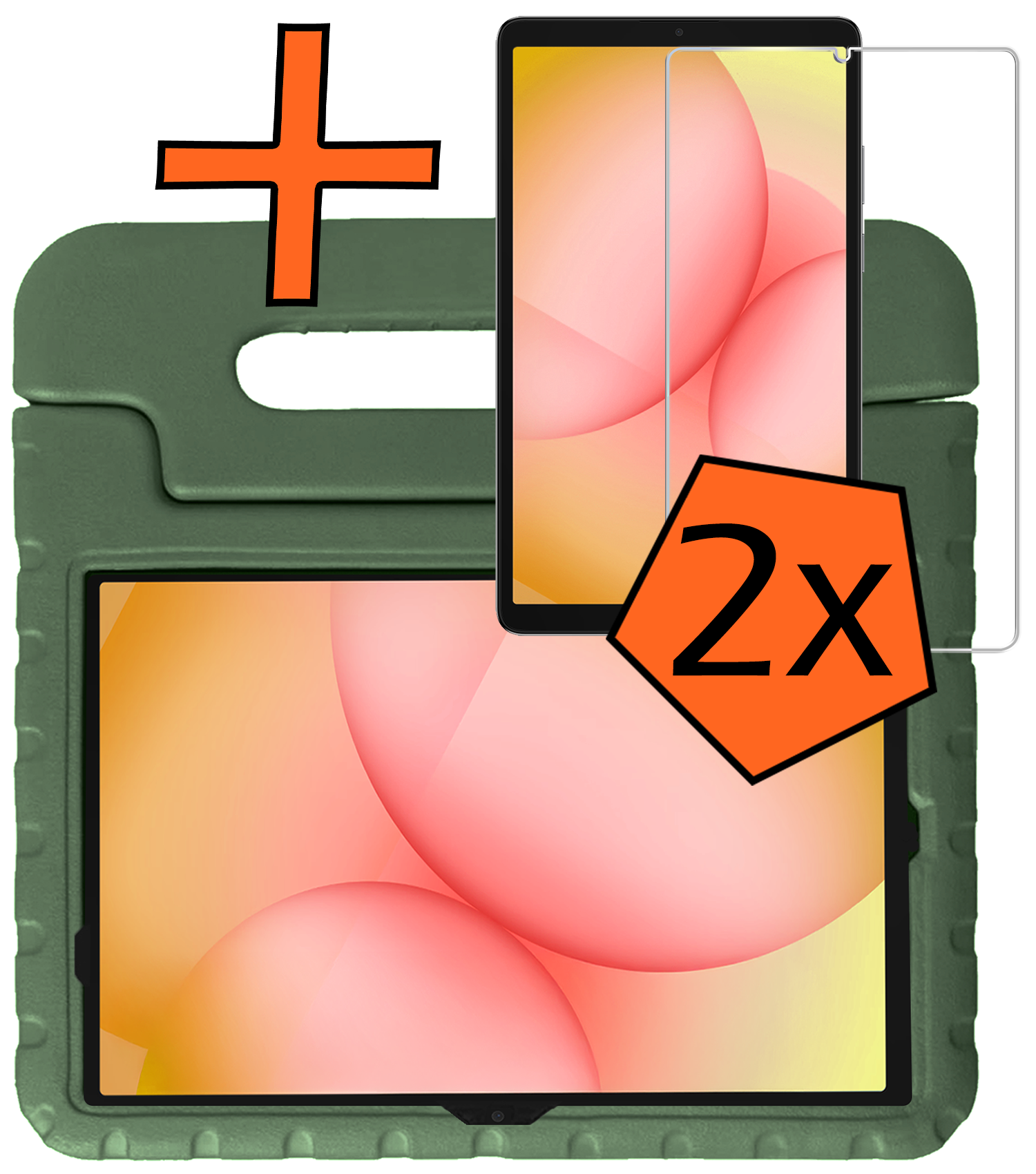 Nomfy Nomfy Samsung Galaxy Tab A11 Plus Kinderhoes Met 2x Screenprotector - Donkergroen