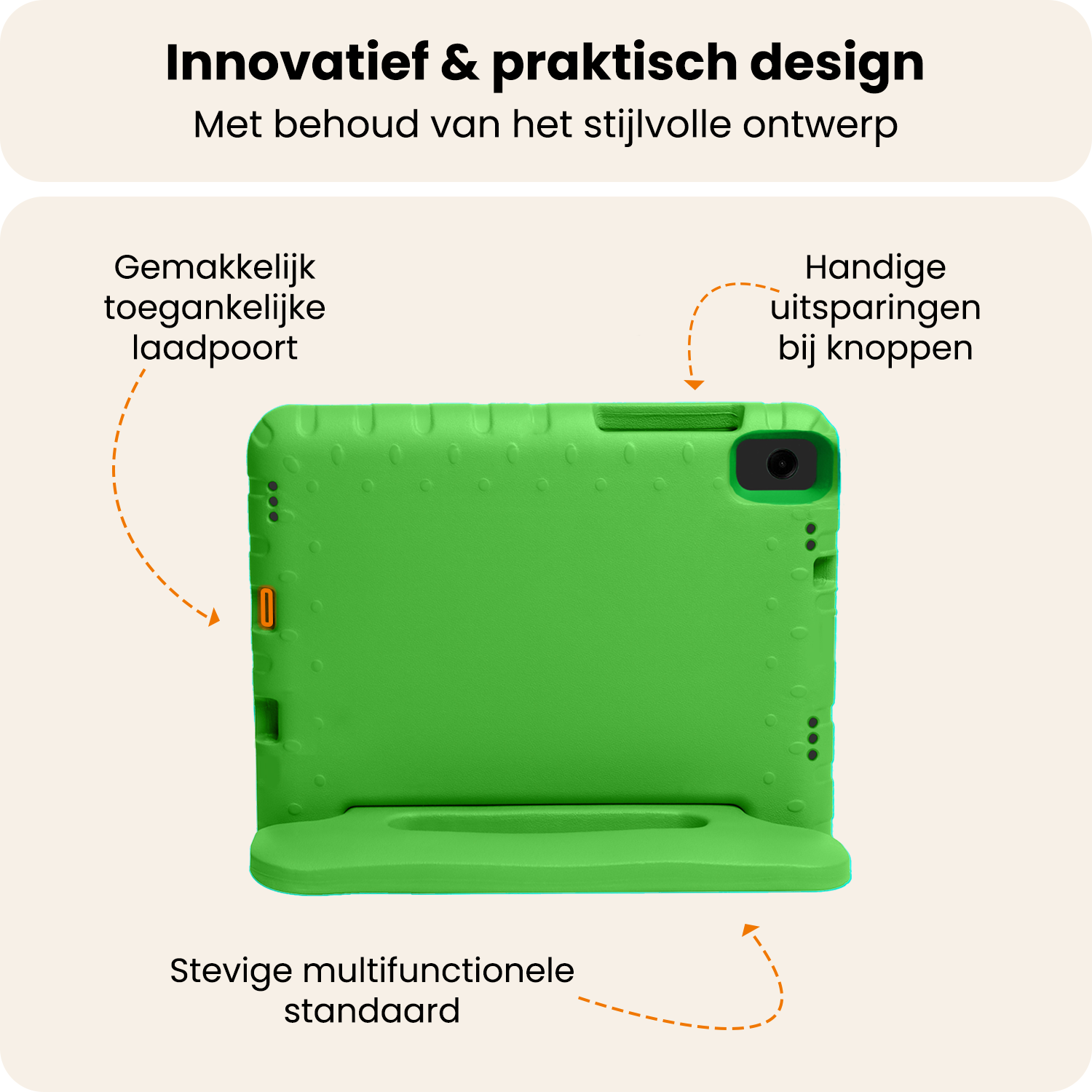 Nomfy Nomfy Samsung Galaxy Tab A11 Plus Kinderhoes Met 2x Screenprotector - Groen