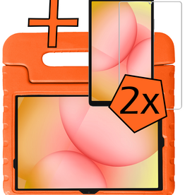 Nomfy Nomfy Samsung Galaxy Tab A11 Plus Kinderhoes Met 2x Screenprotector - Oranje