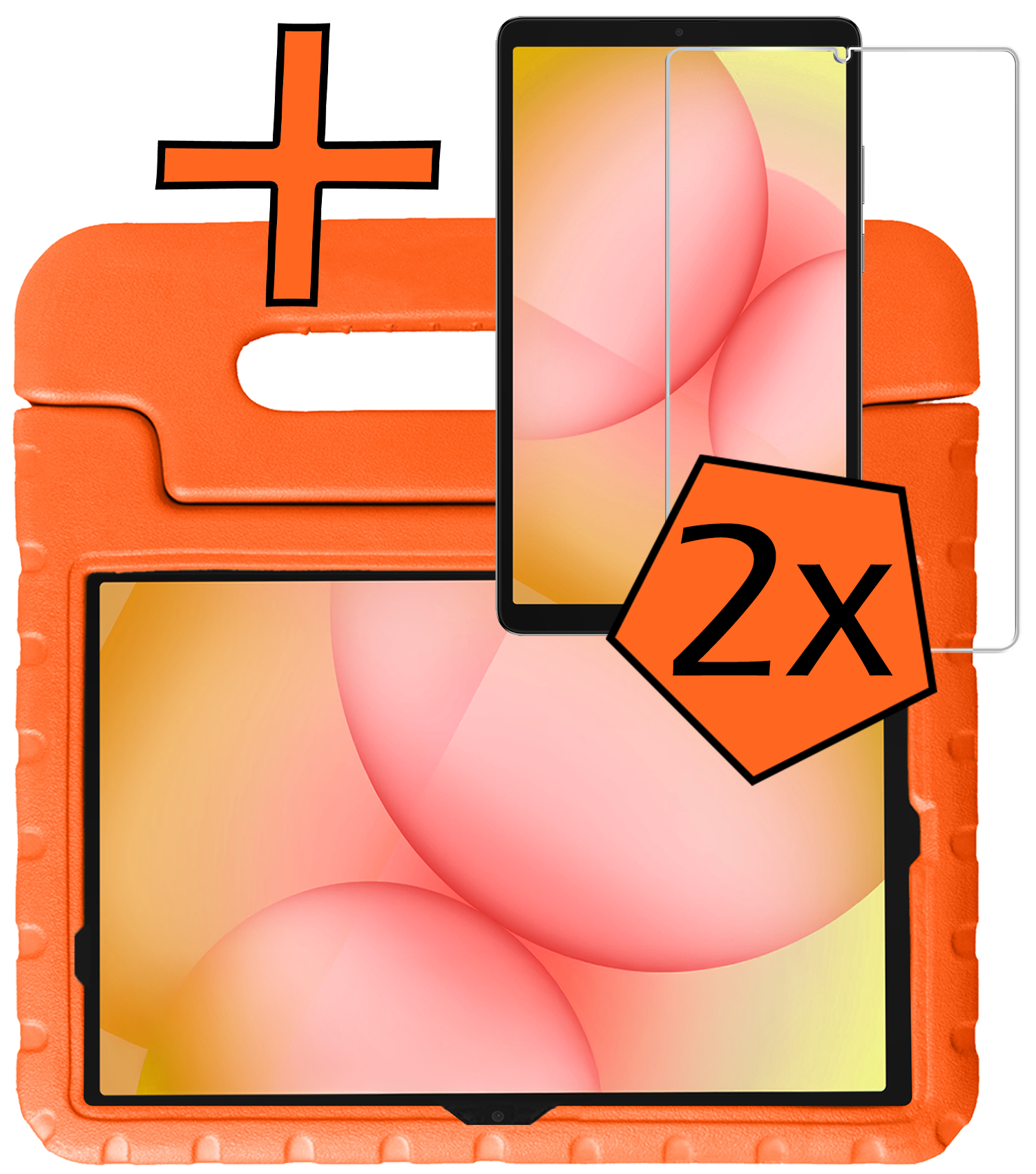 Nomfy Nomfy Samsung Galaxy Tab A11 Plus Kinderhoes Met 2x Screenprotector - Oranje