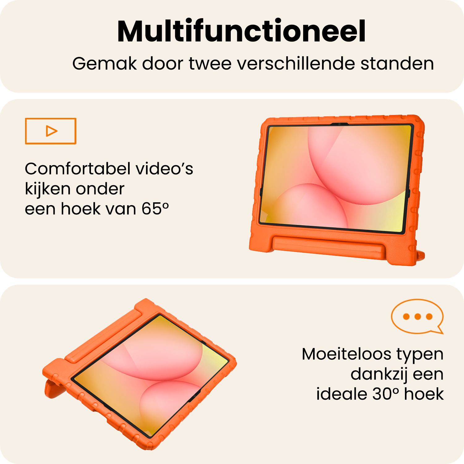 Nomfy Nomfy Samsung Galaxy Tab A11 Plus Kinderhoes Met 2x Screenprotector - Oranje