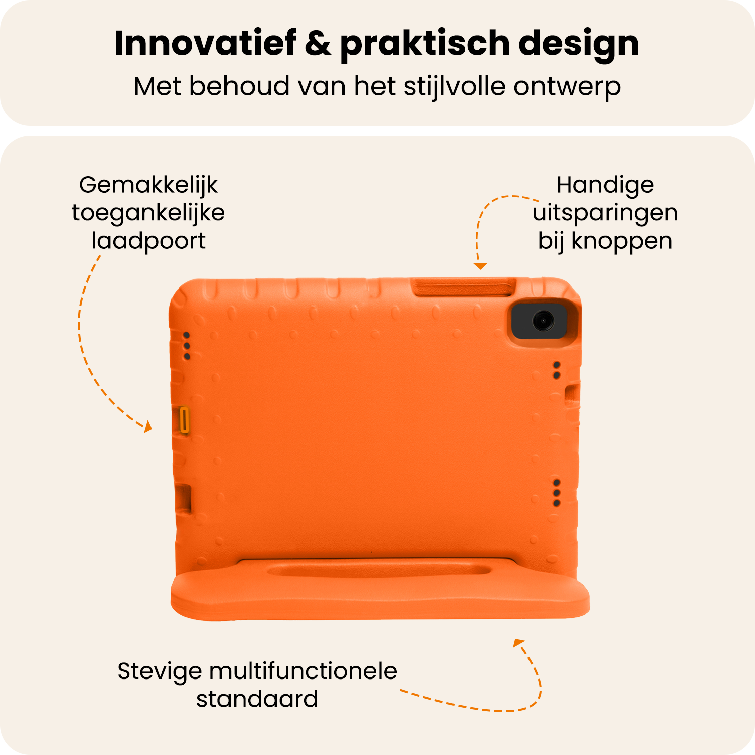 Nomfy Nomfy Samsung Galaxy Tab A11 Plus Kinderhoes Met 2x Screenprotector - Oranje