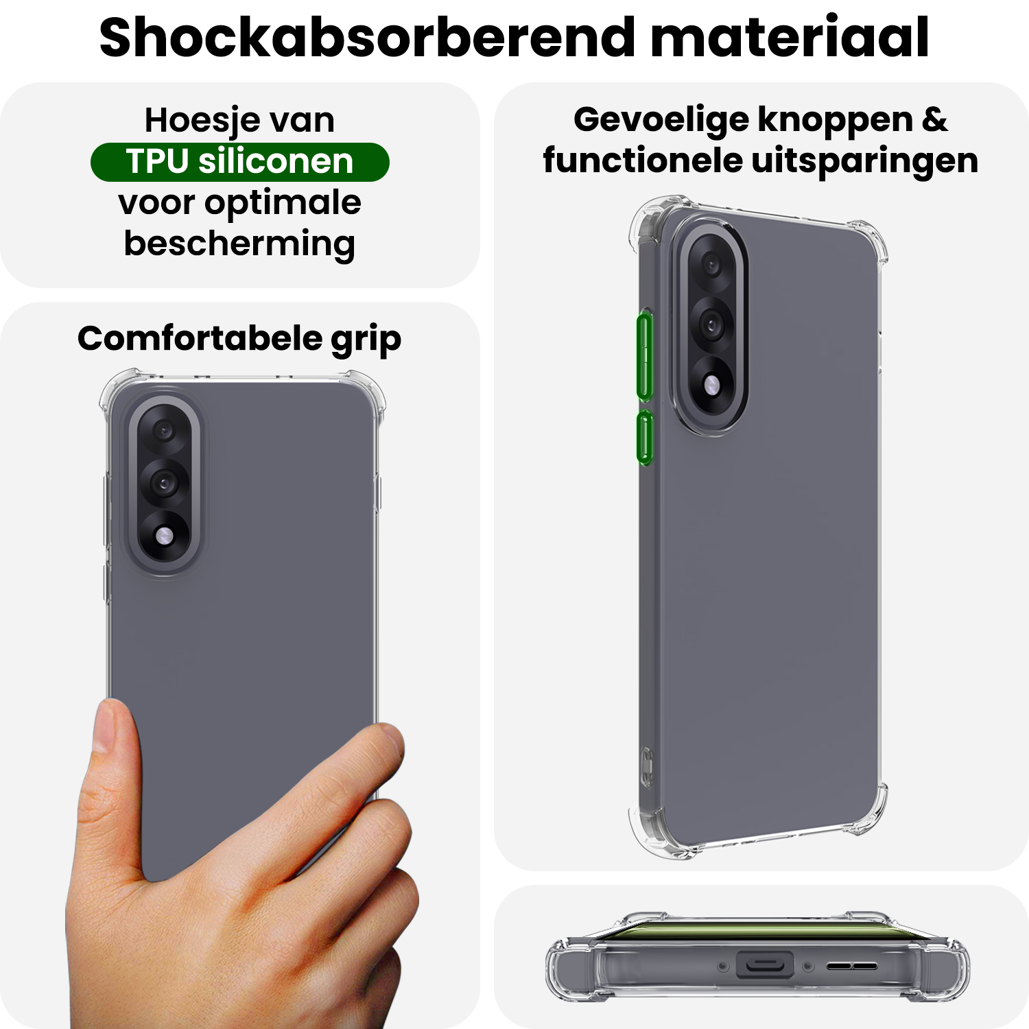BASEY. BASEY. OnePlus Nord 5 Hoesje Shockproof - Transparant - 2 PACK