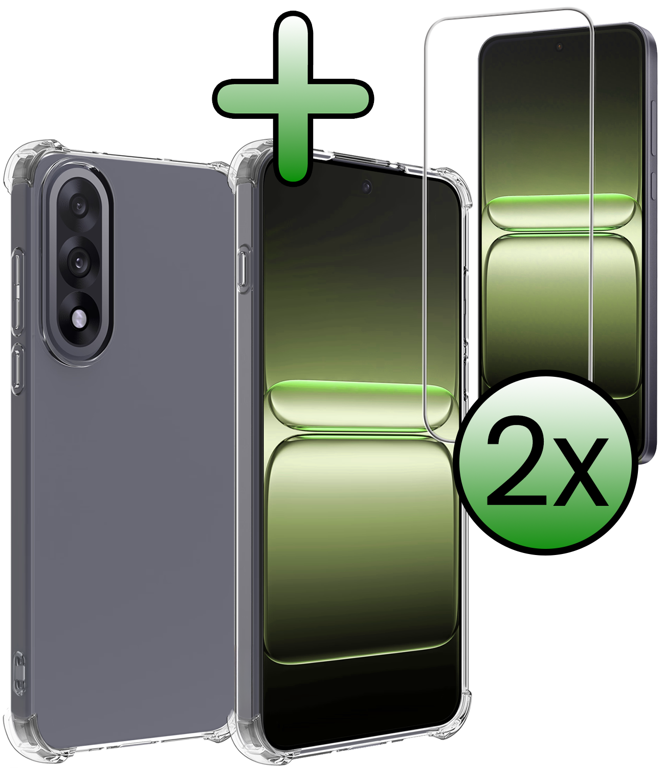 BASEY. BASEY. OnePlus Nord 5 Hoesje Shockproof Met 2x Screenprotector