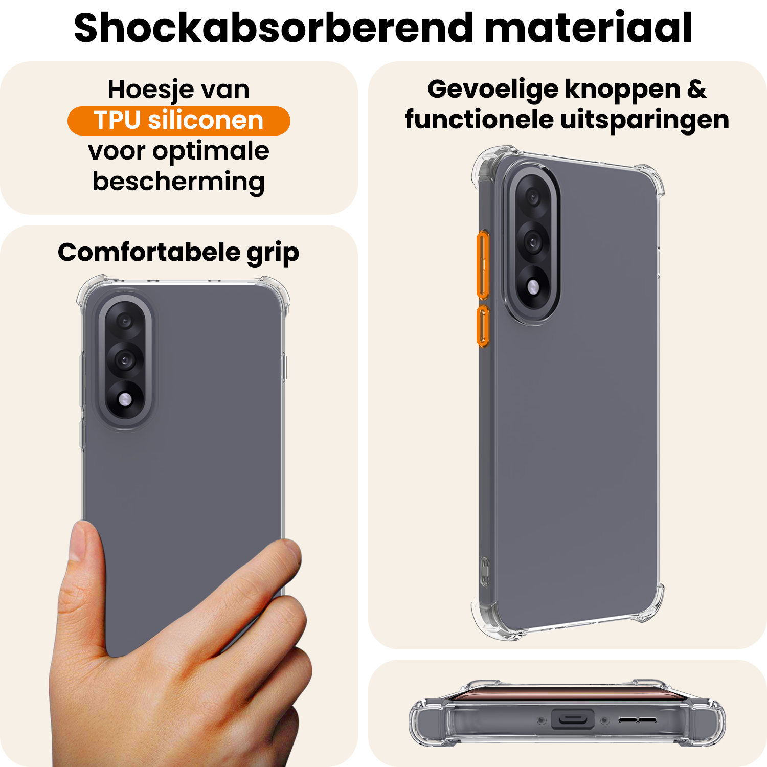 Nomfy Nomfy OnePlus Nord 5 Hoesje Shockproof Met 2x Screenprotector