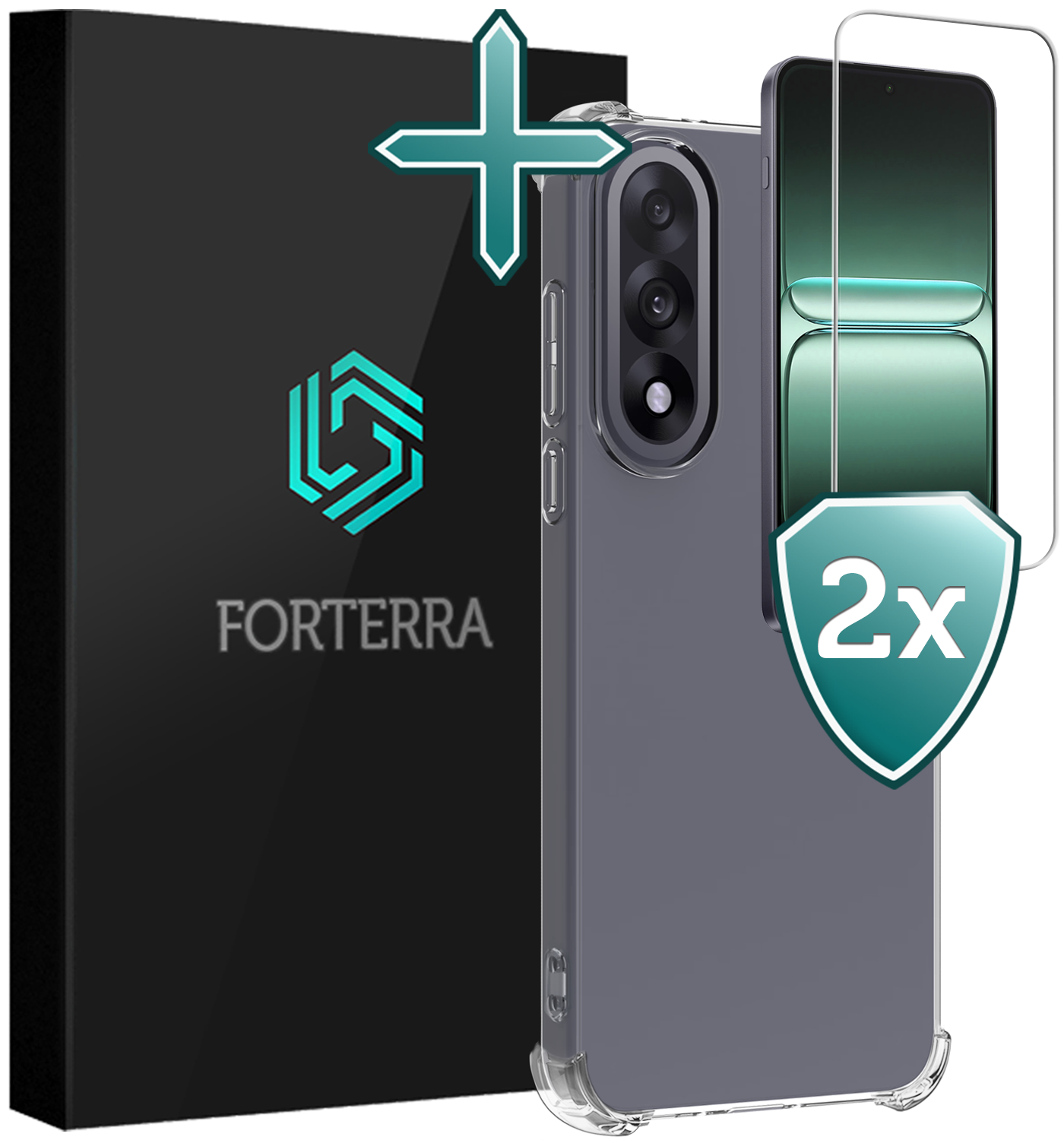 Forterra Forterra OnePlus Nord 5 Hoesje Shockproof Met 2x Screenprotector