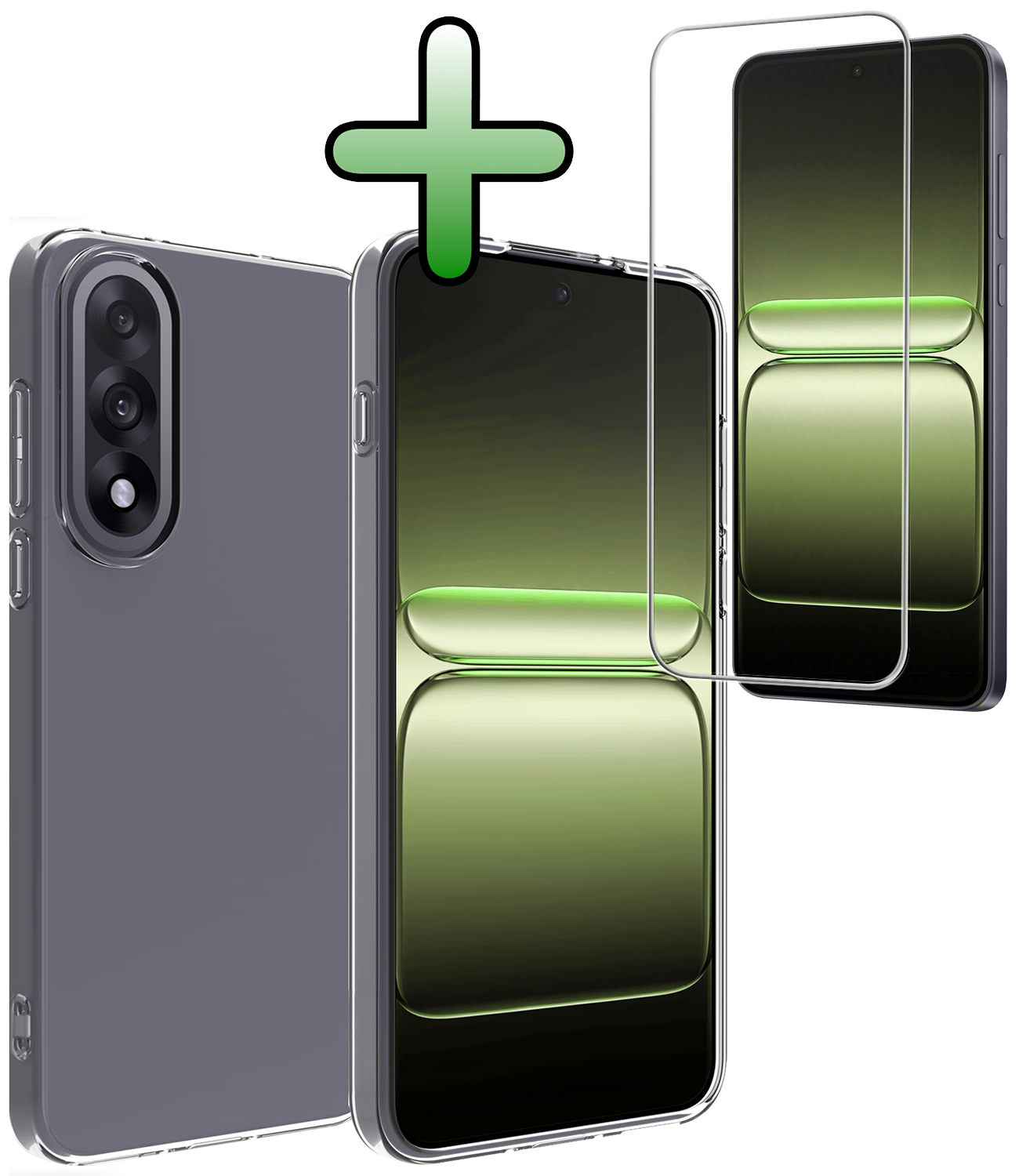 BASEY. BASEY. OnePlus Nord 5 Hoesje Siliconen Met Screenprotector - Transparant