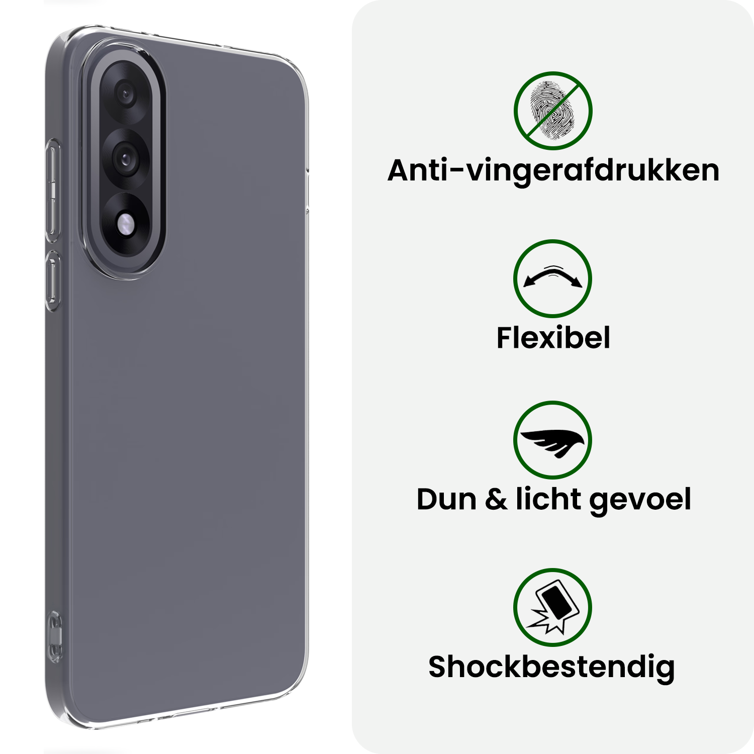 BASEY. BASEY. OnePlus Nord 5 Hoesje Siliconen Met Screenprotector - Transparant