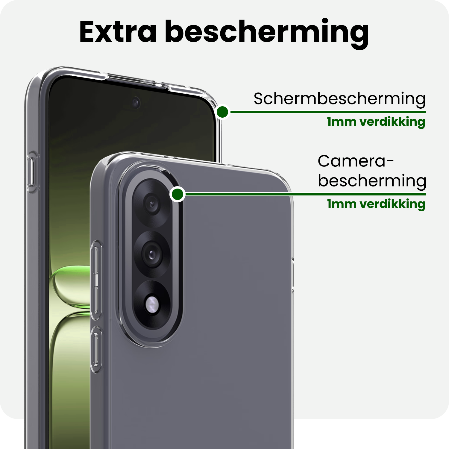 BASEY. BASEY. OnePlus Nord 5 Hoesje Siliconen Met Screenprotector - Transparant