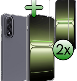BASEY. BASEY. OnePlus Nord 5 Hoesje Siliconen Met 2x Screenprotector - Transparant