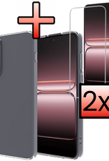 NoXx NoXx OnePlus Nord 5 Hoesje Siliconen Met 2x Screenprotector - Transparant