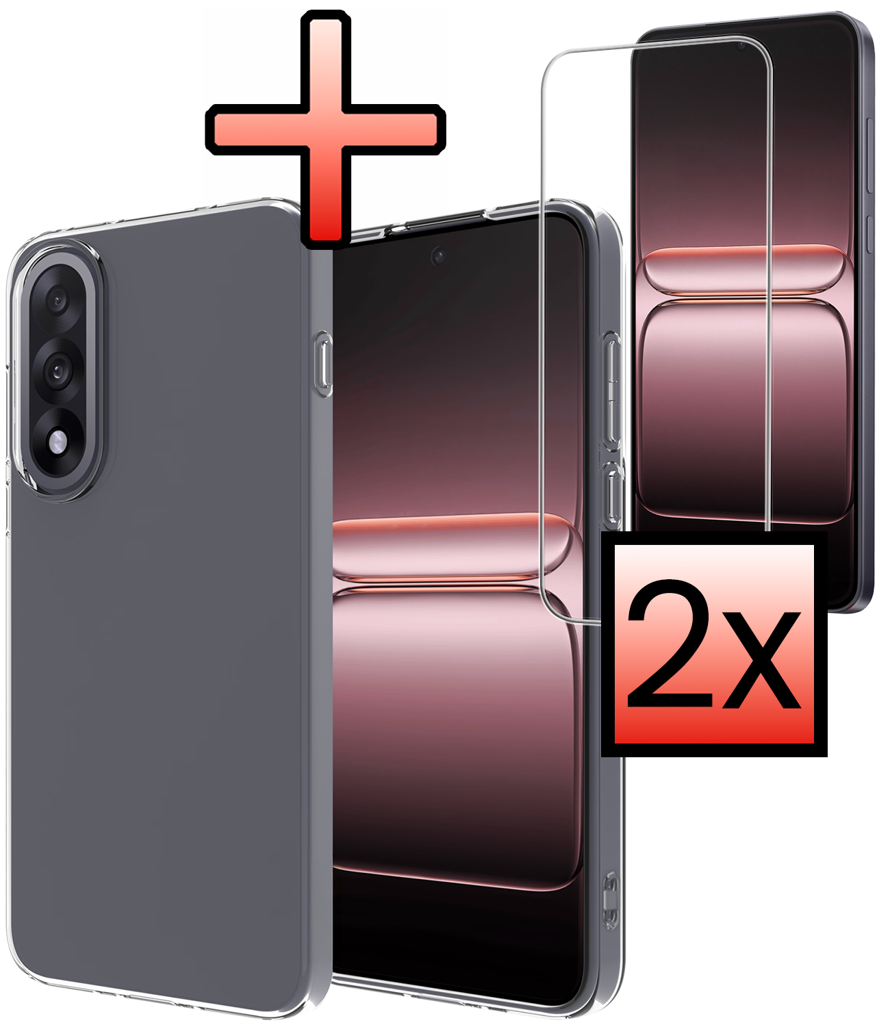 NoXx NoXx OnePlus Nord 5 Hoesje Siliconen Met 2x Screenprotector - Transparant