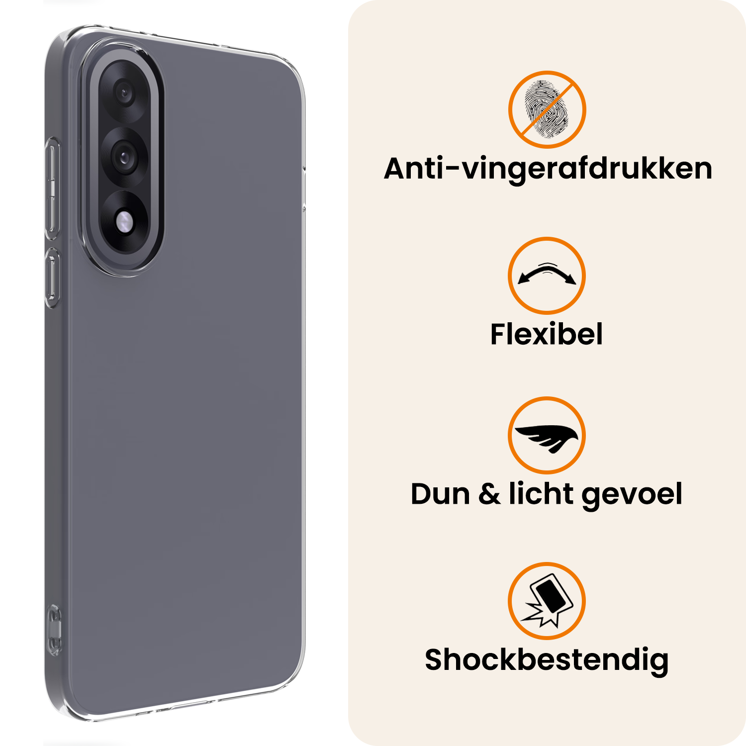 Nomfy Nomfy OnePlus Nord 5 Hoesje Siliconen Met Screenprotector - Transparant