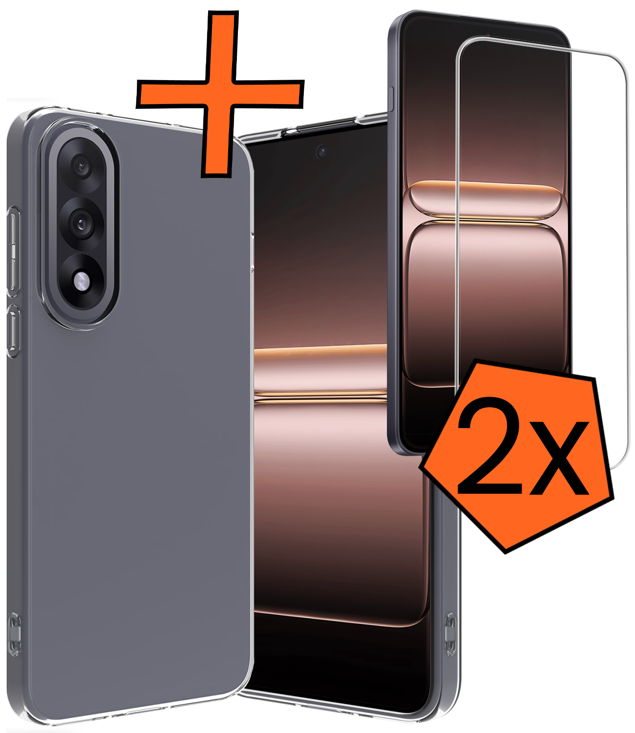 Nomfy Nomfy OnePlus Nord 5 Hoesje Siliconen Met 2x Screenprotector - Transparant