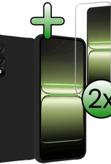 BASEY. BASEY. OnePlus Nord 5 Hoesje Siliconen Met 2x Screenprotector - Zwart