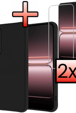NoXx NoXx OnePlus Nord 5 Hoesje Siliconen Met 2x Screenprotector - Zwart