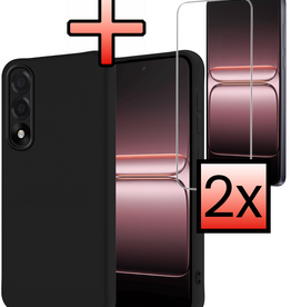 NoXx NoXx OnePlus Nord 5 Hoesje Siliconen Met 2x Screenprotector - Zwart