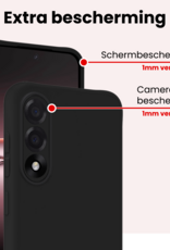NoXx NoXx OnePlus Nord 5 Hoesje Siliconen Met 2x Screenprotector - Zwart